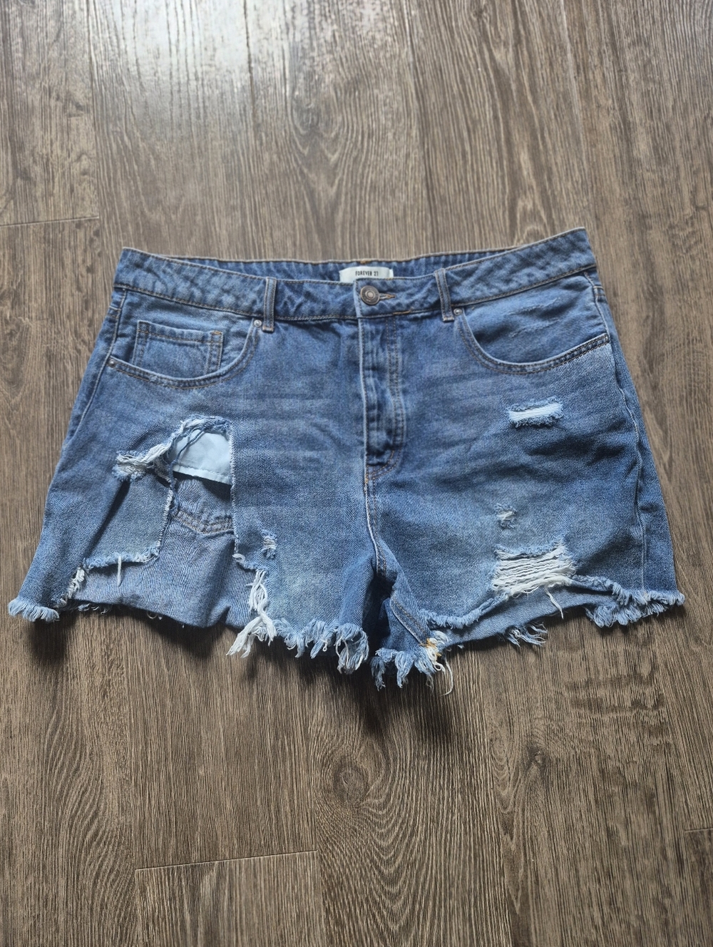 Forever 21 Cut Off Distressed Denim Shorts Size 31